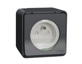 SCHN MUR36030 Mureva Styl - Kompletní zásuvka 16A 2P+E, clonky, šroubová, IP55, povrchová, Antracit