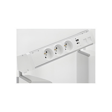 Blok zásuvkový na desku SIMON 480 48410E30BK00000-30, 3 zás.+USB nab.+kryt 2xRJ45, konektor, hlin./b