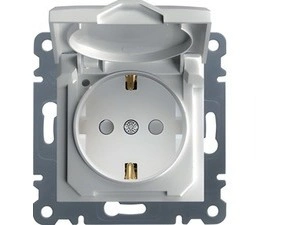 HAG WL1160 Schuko zásuvka s víčkem a clonkami- bílá, Lumina
