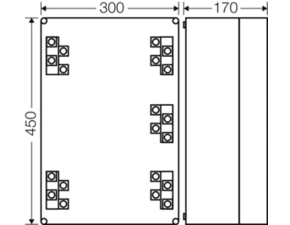HEN K 7005 Svorkovnicová rozvodnice 5 pólová, 216A, IP 65, pro kabely 4x 16-70mm2, CU