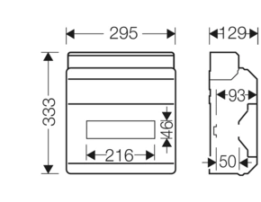 HEN KV 1612 Jističová skříň 1x 12 modulů, bez svorkovnice PE/N, kabelové vstupy přes elastické membr