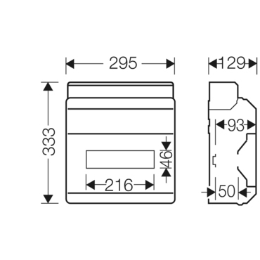 HEN KV 1612 Jističová skříň 1x 12 modulů, bez svorkovnice PE/N, kabelové vstupy přes elastické membr