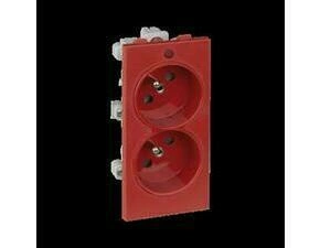 Zásuvka CIMA SIMON S2/6, 2 nás., Schuko se sign., 16A/250V~, šr. sv., červená
