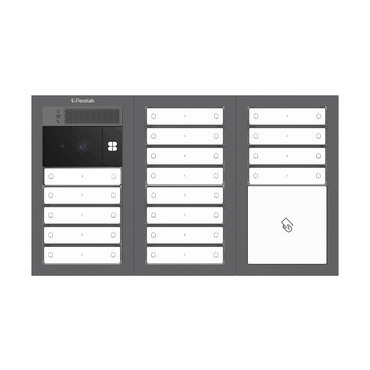 DV SYSTEM: 27 až 34 tlačítek (dělené jm.) + KAMERA + BOD Lite: čtečka RFID čipů MIFARE 13,56MHz (2M+