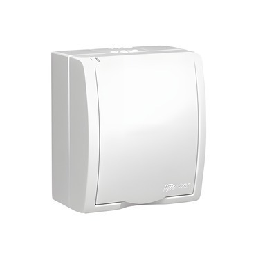 Zásuvka SIMON AQUARIUS AQGZ1/11, 1 nás., IP54, 16A/250V~, šr. sv., bílá