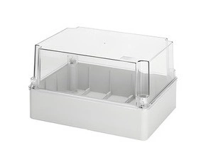 Spojovací krabice GEWISS GW44439 s průhledným hlubokým víkem, plast. šroub, plombovací, ip56
