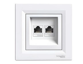 Zásuvka datová SCHNEIDER ASFORA EPH4400121, CAT5E, 2x RJ45, UTP, bílá