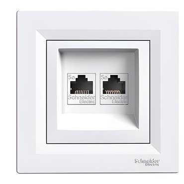 Zásuvka datová SCHNEIDER ASFORA EPH4400121, CAT5E, 2x RJ45, UTP, bílá