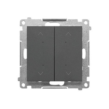 Spínač žaluziový SIMON TEZ2.01/116, 2 násobný (přístroj s krytem), elektronický, grafitová matná