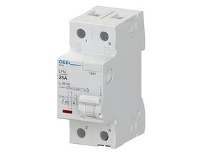 Chránič dvoupólový OEZ:42409 LFN-25-2-030AC, In 25 A, Ue AC 230 V, Idn 30 mA, 2pól, Inc 10 kA, typ