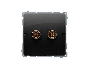 Zásuvka reproduktorová SIMON BMGL2.02/49, 1 násobná (přístroj s krytem), černá matná