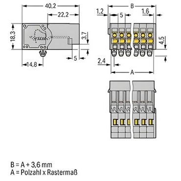 WAGO 769-602/001-000 1vodičový konektor s pájecími piny
