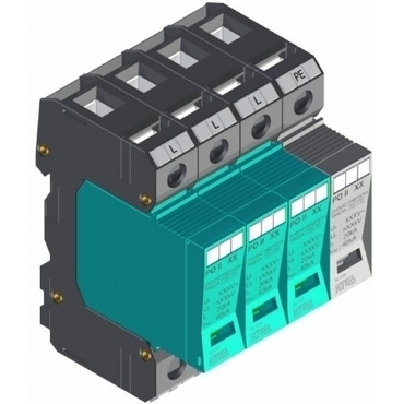 SEZ PO II 3+1 280V/40kA Přepěťová ochrana PO II 3+1 280 V/40 kA, modulární, vyměnitelná, C+D