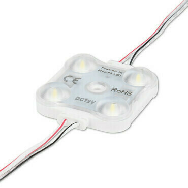 LED modul MC LED 4x SMD 2835, 1,2 W, DC 12 V, 100 mA, 180 lm, 6500 K, 170°, IP66