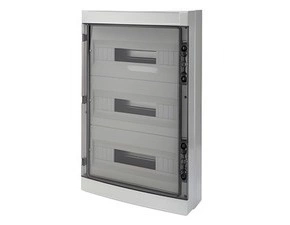 Rozvaděč nástěnný s výs. rámem GEWISS GW40108BD, 54m (18x3) ip65, 2ks n/pe svorkovnice