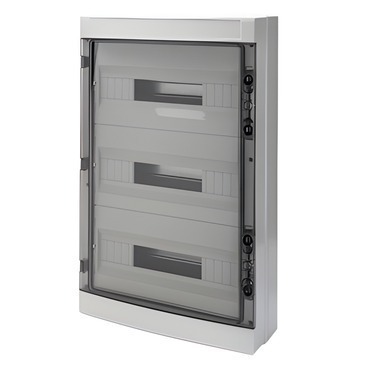 Rozvaděč nástěnný s výs. rámem GEWISS GW40108BD, 54m (18x3) ip65, 2ks n/pe svorkovnice