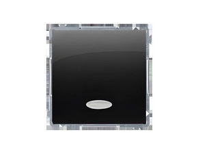 Přepínač střídavý SIMON BASIC BMW6L.01/X/49, LED podsv., ř.6So, 10A/250V~, bezšr. sv., černá mat