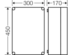 HEN Mi 0301 Prázdná rozvodnice s neprůhledným víkem IP 65, vnější rozměry (š-v-h) 300x450x170mm