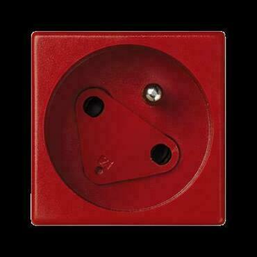 Zásuvka K45 SIMON KS22/6, 1 nás., DATA se sign., natoč., klíč, 16A/250V~, bezšr. sv., červená