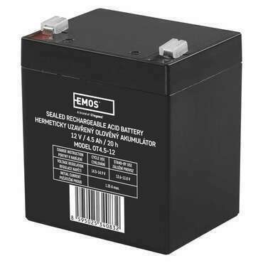 Akumulátor olověný EMOS SLA 12V 4,5AH FAST.4,7 MM B9653