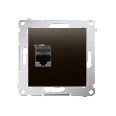 Zásuvka datová SIMON D61E.01/46, stíněná 1násobná RJ45 kat.6 s protiprachovou clonkou,hnědá metalíza