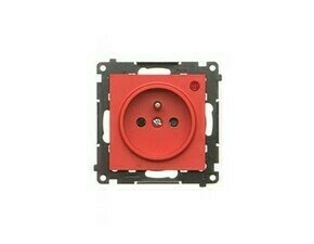 SIMON TGZ1CZ.01P/122 Zásuvka silová 1 typ E, s uzemněním, se clonkami, s přepěťovou ochranou s optic