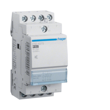HAG ESD427S Stykač se sníž. hlučností 25A, 2S+2R, 24V AC