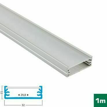 FKU15-1M AL profil FKU15 pro LED, s plexi, 1m