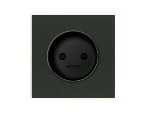 Kryt zásuvky SIMON 10000040-238, bez uzemňovacího kolíku, černá matná