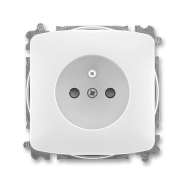 Zásuvka jednonásobná ABB TANGO 6619A-A06357 B, clonky, bílá