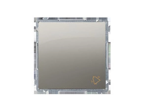 Ovladač zapínací SIMON BASIC BMD1.01/29, řazení 1/0, 10 A/250 V~, bezšroubové svorky, saténová
