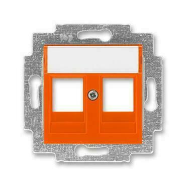 Kryt zásuvky ABB Levit 5014H-A01018 66, oranžová, komunikační (2x), s kov. upevň. třmenem