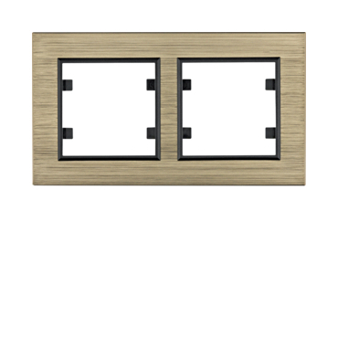 HAG WL9224 Rámeček 2-násobný vodorovný, lumina passion, Alu mosaz