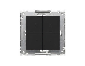 Spínač SIMON 55 TEW4.01/149, 4 násobný, elektronický (přístroj s krytem), černá matná