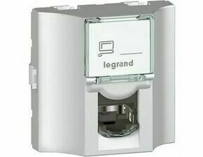 Zásuvka datová LEG 078626 Mosaic RJ45/RJ45 UTP C6 2M hliník