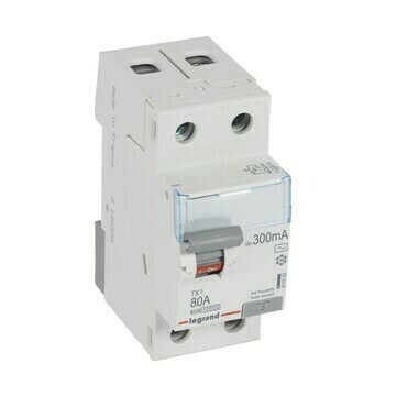 Chránič dvoupolový LEGRAND 411532 TX3 CHRÁN. 2P 80A 300MA AC