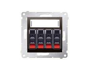 Zásuvka reproduktorová SIMON DGL34.01/46, 4 násobná s popisným polem, hnědá metalizovaná