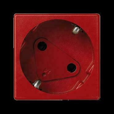 Zásuvka K45 SIMON KS11/6, 1 nás., Schuko DATA se sign., natoč., klíč, 16A, bezšr. sv., červená