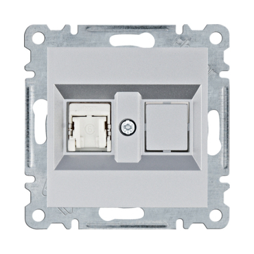 HAG WL2172 Zásuvka datová 1x RJ cat.6 FTP, stříbrná mat