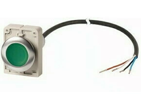 EATON 185982 C30C-FDRL-G-K10-24-P65 Kompakt prosvětlené zapuštěné tlačítko kabel 3.5m volný konec, s