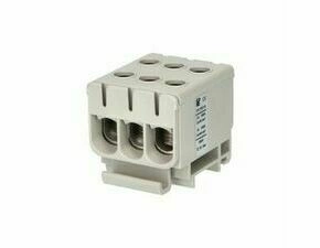 Svorka univerzální ELEMAN 1006616, UK 50/3 A, 160A, 1pól., AL/CU, krytá, šedá, na DIN /2090304