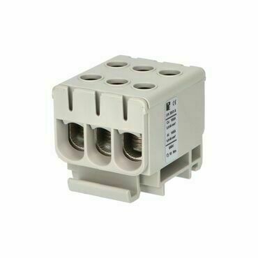 Svorka univerzální ELEMAN 1006616, UK 50/3 A, 160A, 1pól., AL/CU, krytá, šedá, na DIN /2090304