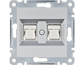 HAG WL2142 Zásuvka datová 2x RJ cat.5e FTP, stříbrná mat