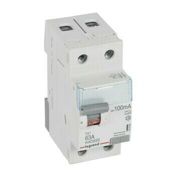 Chránič dvoupolový LEGRAND 411566 TX3 CHRÁN. 2P 63A 100MA A