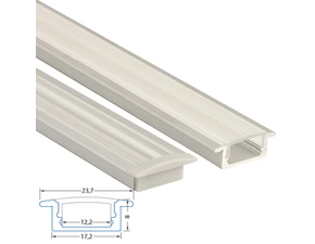 Profil vestavný MC LED VO, 23x8 mm, včetně čirého difuzoru, 3 m