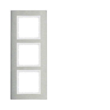 HAG 10133609 Rámeček 3-násobný, svislý, Berker B.7, ušlecht. ocel/bílá