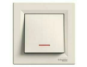 SCHN EPH1400123 Asfora - Spínač jednopólový orientační kontrolka řazení 1So, bezšroubový, krémová