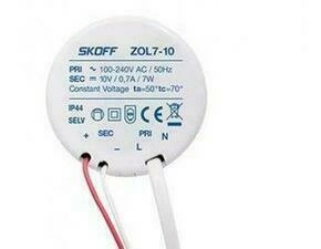 SKOFF Trafo typ ZOL 7| 100 - 240 V AC | 10V DC |50HZ |0,7A | 7W | |IP 20