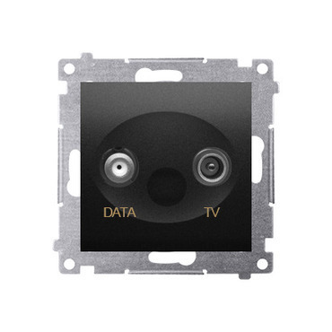 SIMON DAD1.01/49 Zásuvka TV-DATA, (strojek s krytem), dva výstupní porty týpu "F", frekvence pro vst