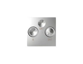 Kryt pro zásuvku anténní SIMON 82 82038-93, R+TV+SAT+SAT, hliníková